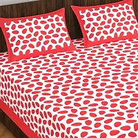 Elegant  Cotton Printed Double Bedsheet With Pillow Covers-thumb2