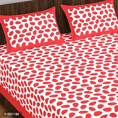 Elegant  Cotton Printed Double Bedsheet With Pillow Covers-thumb3