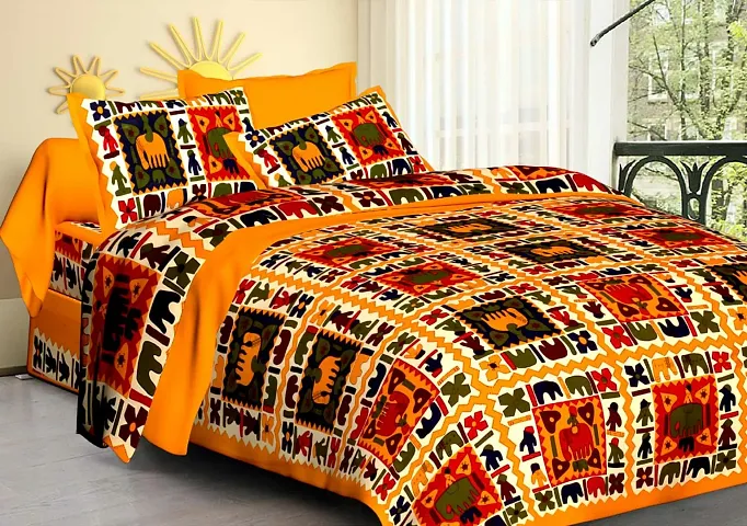 Rajasthani Printed Cotton Double Bedsheets