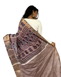 Stylish Purple Silk Blend Printed Saree with Blouse piece For Women-thumb2