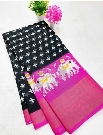 Cotton Printed Saree With Blouse Piece