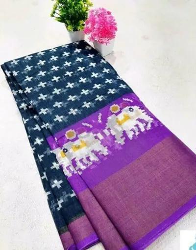 Cotton Printed Saree With Blouse Piece