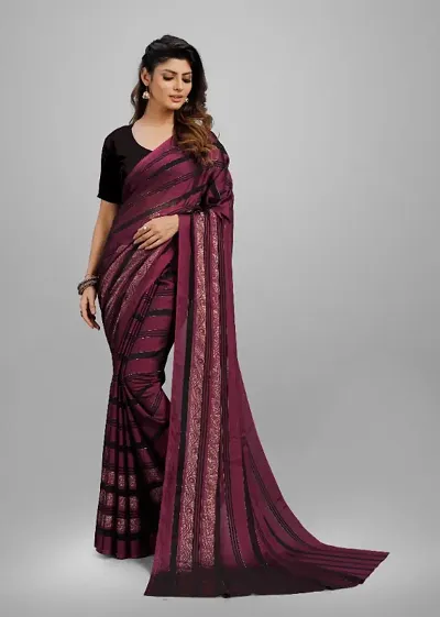 Attractive Silk Blend Saree without Blouse piece 