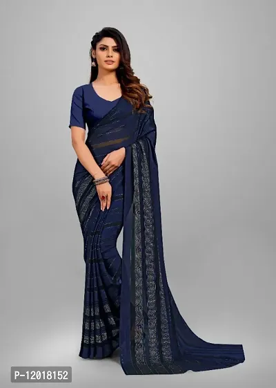 Classic Silk Blend Sequined Saree without Blouse piece-thumb0