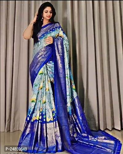 Classic Silk Blend Saree with Blouse piece For Women
