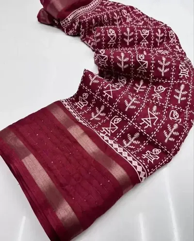 Womans Dola Silk Saree With Blouse Piece