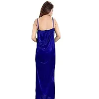 FOXBOOM Satin Silk Maxi Night Dress Night Suits Nighty for Women's 6 Pcs Set-thumb2