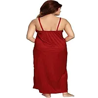 FOXBOOM Women's Satin Nightwear Sleepwear Plain/Solid Nightwear Set Pack of 2-thumb3