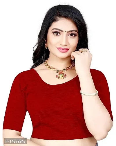 Trendy Lycra Maroon Solid Blouse For Women