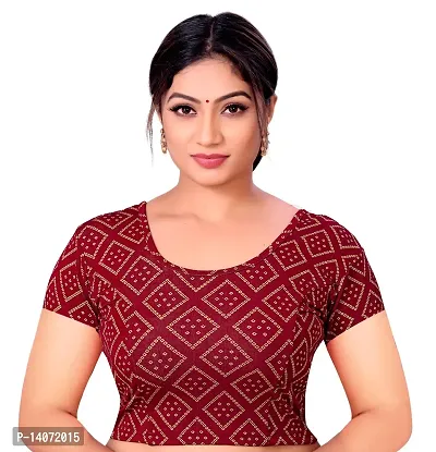 Trendy Lycra Maroon Bandhani Pint Blouse For Women