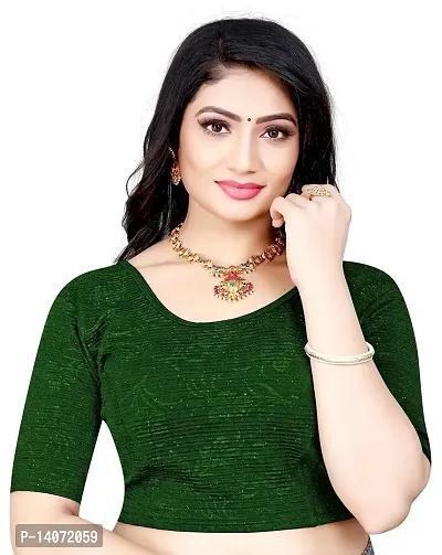 Trendy Lycra Green Printed Blouse For Women