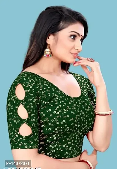 Trendy Lycra Green Bandhani Pint Blouse For Women