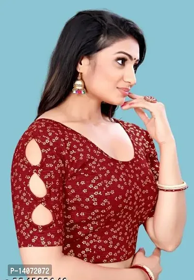 Trendy Lycra Maroon Bandhani Pint Blouse For Women