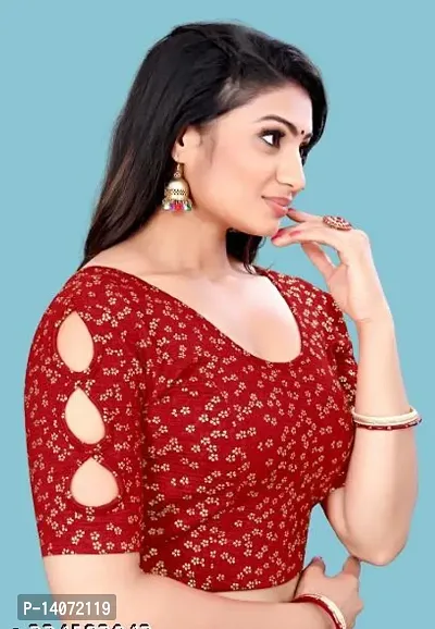 Trendy Lycra Red Bandhani Pint Blouse For Women