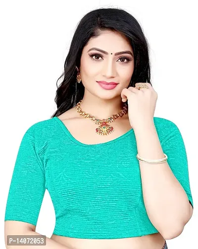 Trendy Lycra Sea Green Printed Blouse For Women