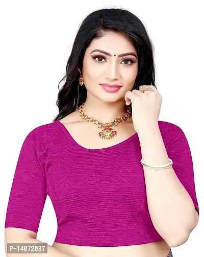 Trendy Lycra Magenta Solid Blouse For Women-thumb0