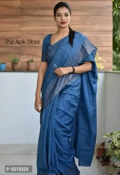 Beautiful Silk Cotton Saree with Blouse piece-thumb0