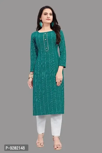 Stylish Cotton Sequence work Green Kurtis