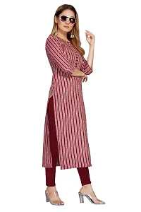 Womens Pure Cotton Line Printed Straight Kurti-thumb1