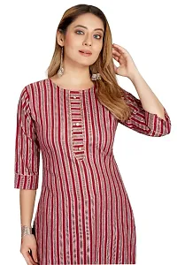 Womens Pure Cotton Line Printed Straight Kurti-thumb2