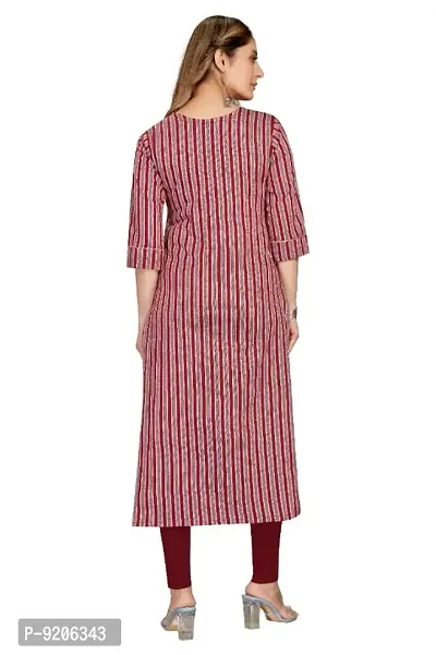 Womens Pure Cotton Line Printed Straight Kurti-thumb4