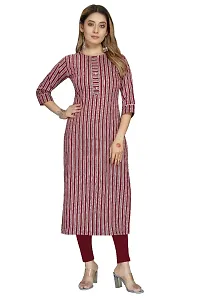 Womens Pure Cotton Line Printed Straight Kurti-thumb4