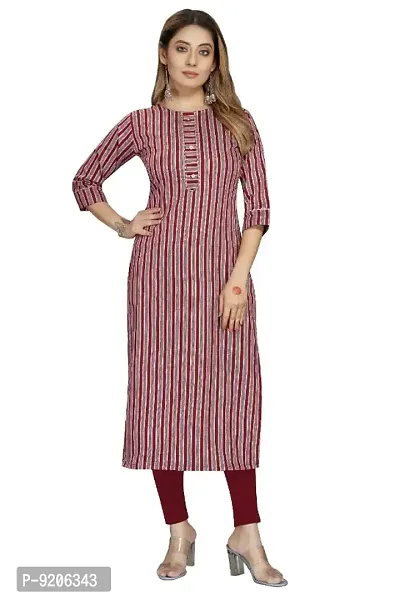 Womens Pure Cotton Line Printed Straight Kurti-thumb5