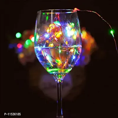 Techmahoday? Multicolour Fairy String Light, 20LED Cork Lights Copper Wire String Lights, 2 Meter Battery Operated Wine Bottle Fairy Lights Bottle DIY, Christmas, Wedding Party Decor Light-thumb0