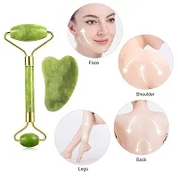 Techmahoday? Facial Jade Roller Massage Tool Natural Himalayan Stone Face Massager Double Sided Toning Firming Face Neck Massage Tool (Green)-thumb4