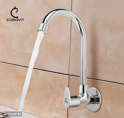 Wall Mounted Single Handle Kitchen Sink Faucet Chrome Finish Hot And Cold Water Kitchen Mixer Taps