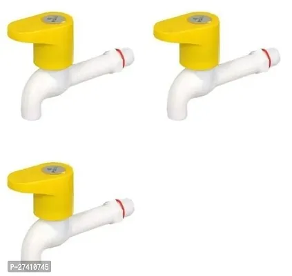 Long Body Bib Tap Amarillo With Wall Flange - Set Of 3-thumb0