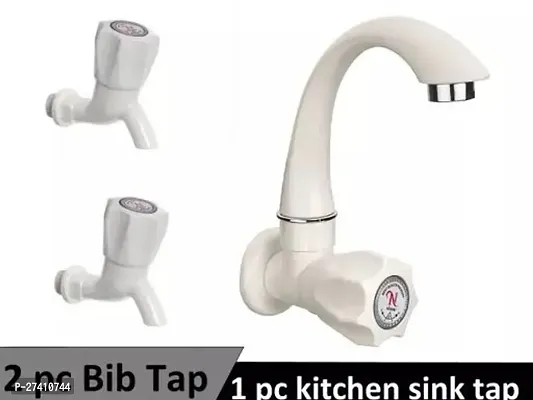 Bathroom Basin Taps - 1 Swan Neck Tap 2 Bib Tap