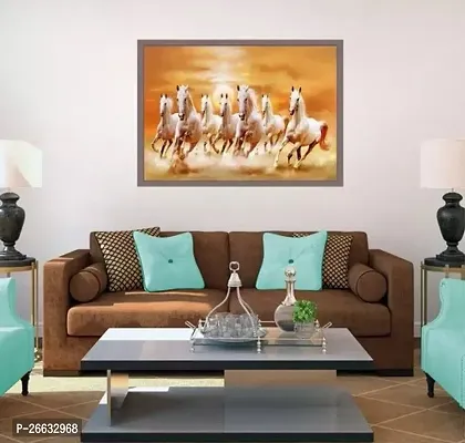 A 7 Seven Running Horse Golden Wall Sticker Poster Painting-thumb0