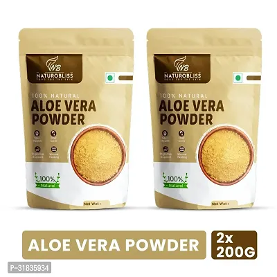 NaturoBliss Natural Herbal Aloe Vera Powder For Smooth Hairs  Soft Skin. Skin  Hair Care 200G (Pack of 2)