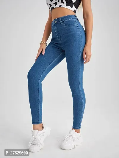 Classic Solid Jeans for Women-thumb0