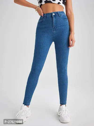 Classic Solid Jeans for Women-thumb3