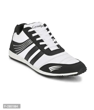 Men's White And Black Running Shoes-thumb0