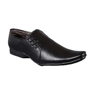 Men's Black Slip-on Synthetic Party Wear Formal Shoes