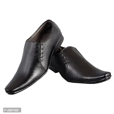 Men's Black Slip-on Synthetic Party Wear Formal Shoes-thumb3