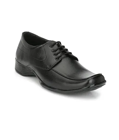 Men's Black Lace-up Synthetic Formal Shoes