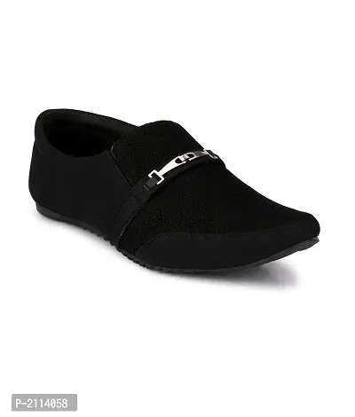 Black Slip-on Canvas Casual Party Wear Shoes-thumb0