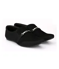 Black Slip-on Canvas Casual Party Wear Shoes-thumb1