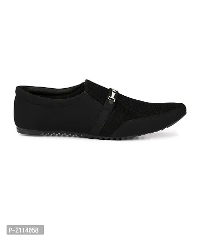 Black Slip-on Canvas Casual Party Wear Shoes-thumb3