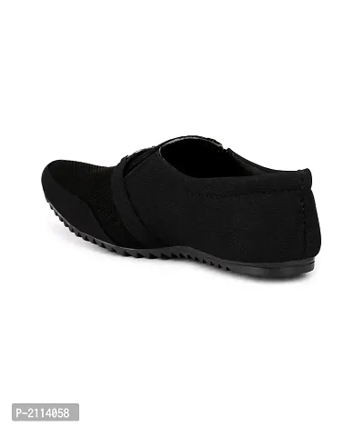 Black Slip-on Canvas Casual Party Wear Shoes-thumb4