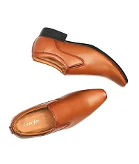 Men's Tan Slip-on Synthetic Formal Shoes-thumb1