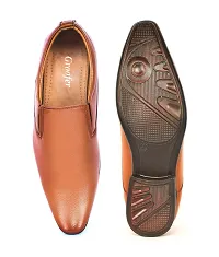 Men's Tan Slip-on Synthetic Formal Shoes-thumb3