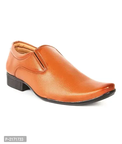 Men's Tan Slip-on Synthetic Formal Shoes-thumb5
