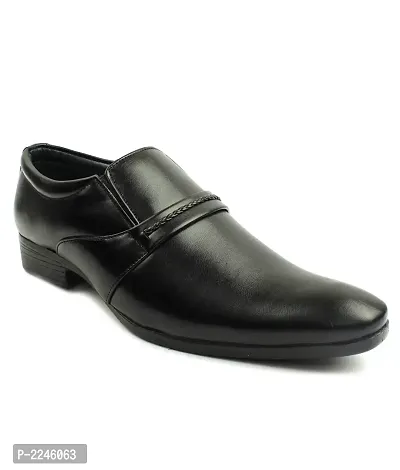 Black Solid Slip -on Formal Party Wear-thumb0