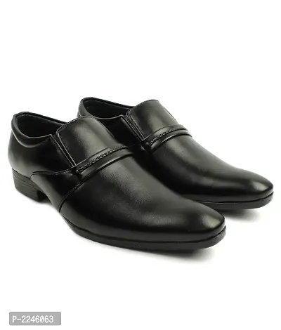 Black Solid Slip -on Formal Party Wear-thumb2
