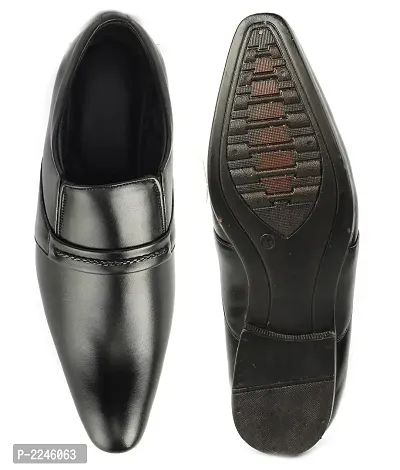 Black Solid Slip -on Formal Party Wear-thumb5